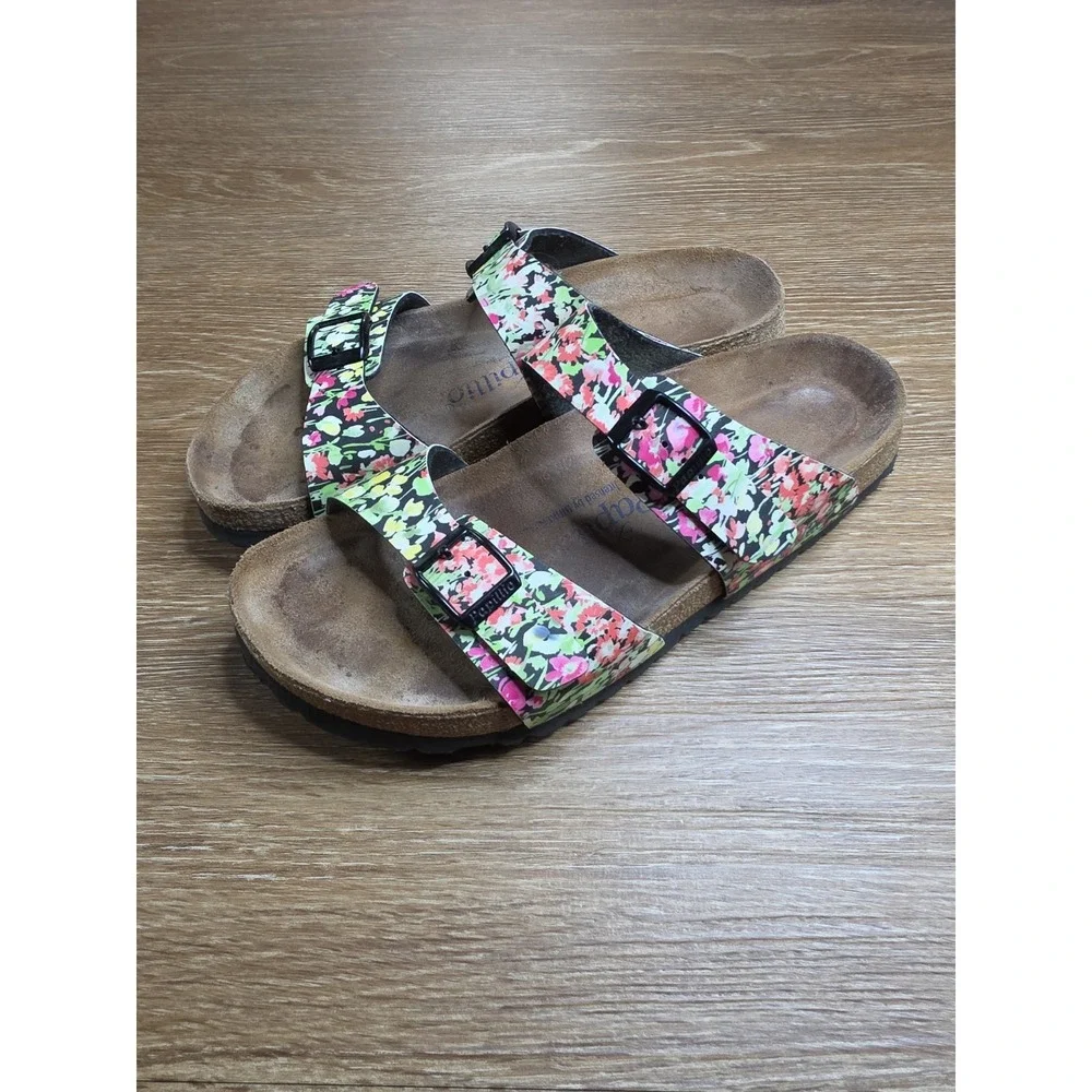 Birkenstock Papillio Sydney Sandals Women's 39 8-8.5 Floral Birko-Flor Narrow